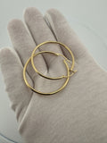 40mm 14k Yellow Gold Thin Hoops 2.84g