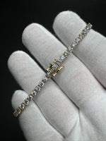 7.5” Gold Over Silver 7ctw VS/VVS Lab Diamond Tennis Bracelet 8.7g