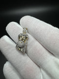 1.25” 10k Yellow Gold 1/2ctw Natural Diamond Jesus Piece 3.7mm Bail 4.0g