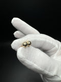 6mm 10k Yellow Gold Diamond Cut Ball Stud Earrings .3g