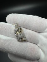 1.25” 10k Yellow Gold 1/2ctw Natural Diamond Jesus Piece 3.7mm Bail 4.0g
