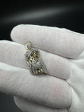 1.25” 10k Yellow Gold 1/2ctw Natural Diamond Jesus Piece 3.7mm Bail 4.0g