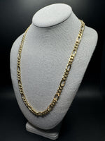 24” 10k Yellow Gold Figaro 8mm 27.33g