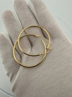 40mm 14k Yellow Gold Thin Hoops 2.84g