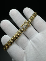 8.5” 14k Yellow Gold Cuban 1/3ctw Natural Diamond Lock 8.5mm 52.6g