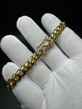 8.5” 14k Yellow Gold Cuban 1/3ctw Natural Diamond Lock 8.5mm 52.6g