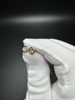 14k Yellow Gold 1ctw EGL Certified Round Bezel Set Lab Diamond Studs
