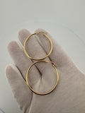 40mm 14k Yellow Gold Thin Hoops 2.84g