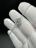7-8” Silver 16mm Clover Bracelet 1.1ctw VS/ VVS Lab Diamonds 4.6g