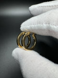 22mm 14k Yellow Gold Flat Edge Hoops 2.15g