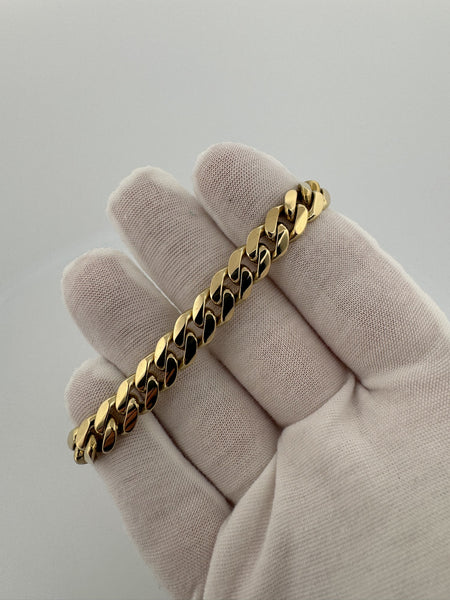 7.5” 14k Yellow Gold Cuban 9mm 36.6g