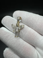 1.25” 10k Yellow Gold 1/3ctw Natural Diamond Angel Charm 5.5mm Bail 2.7g