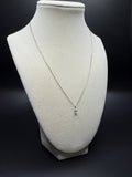 16-18" Adjustable Silver Cable Chain with 1/4ct Emerald Cut VS/VVS Lab Diamond Solitaire Pendant 1.1g