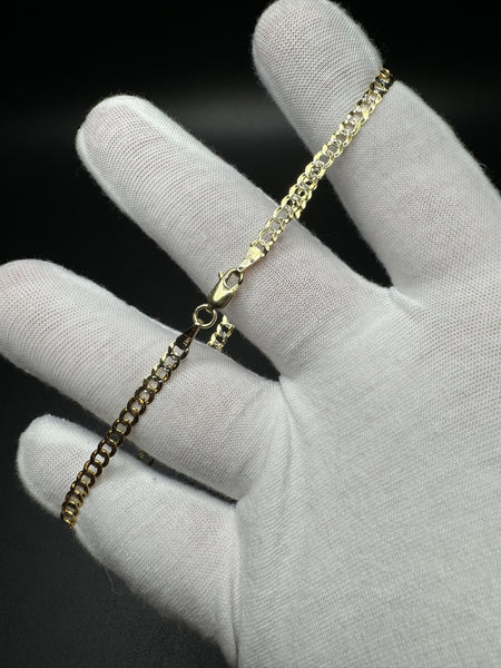 10” 14k Gold Diamond Cut Curb 3.5mm 4.14g