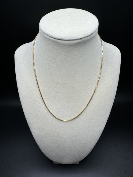16” 18k Yellow Gold Box Chain 1.5mm 4.8g