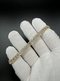 8" Gold over Silver 5ctw VS/VVS Lab Diamond Cuban 6mm 16.6g