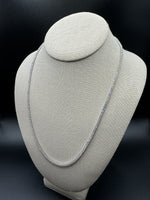 21” 14k White Gold 9.75ctw E VVS2 Lab Diamond Tennis Chain EGL Certified 21.5g