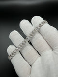 8" Silver 5ctw VS/VVS Lab Diamond Cuban 6mm 15.9g