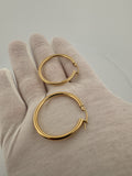 35mm x 3mm 18k Yellow Gold Hoops 3.7g