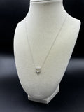 18” 10k White Gold Heart Pendant Chain with 1/8ctw Natural Diamonds 1.0g