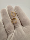 12mm 14k Yellow Gold Flat Huggies 1.1g