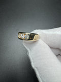 Size 10 10k Yellow Gold 1ctw Lab Diamond 3 Stone Ring 5.1g