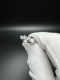 Size 8 Silver 1/2ctw Lab Diamond Link Style Ring 5.4g