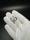 New 1.25” 18k White Gold 1.75ctw Lab Diamond Heart Pendant with 1.5ct E VS1 Center Stone 5.65g