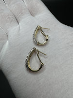20mm 14k Yellow Gold 1ctw VS/VVS Round & Baguette Lab Diamond Hoops 5.4g