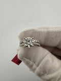 Size 7 14k White Gold 2.8ctw EGL Certified Lab Diamond Engagement Ring & Wedding Band. 2ct Round EGL Certified VS Center & .8ctw VS-VVS Diamonds on Bands 5.0g