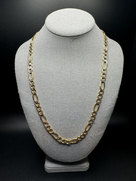 24” 10k Gold Diamond Cut Figaro 8mm 21.86g