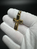 1.75” 14k Yellow Gold Puffy Cross/Crucifix 6mm Bail 4.63g