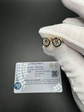 14k Yellow Gold 2ctw EGL Certified Round Bezel Set Lab Diamond Studs