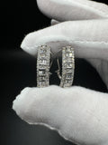 20mm 14k White Gold 1ctw VS/VVS Round & Baguette Lab Diamond Hoops 5.4g