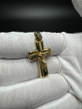 1.75” 14k Yellow Gold Puffy Cross/Crucifix 6mm Bail 4.63g
