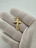 1.25” 14k Yellow Gold Square Cross 4.4mm Bail 1.3g
