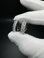 20mm 14k White Gold 1ctw VS/VVS Round & Baguette Lab Diamond Hoops 5.4g