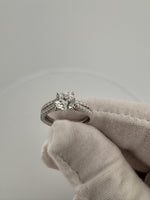 Size 7 14k White Gold 1.5ctw EGL Certified Lab Diamond Engagement Ring & Wedding Band. 1ct Round EGL Certified E VS2 Center & .5ctw E VvS2 Diamonds on Bands 4.0g