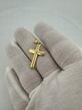 1.25” 14k Yellow Gold Square Cross 4.4mm Bail 1.3g