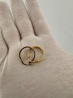 18mm 14k Yellow Gold Flat Edge Hoops 1.71g