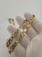 24” 10k Gold Diamond Cut Figaro 8mm 21.86g