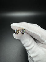 14k Yellow Gold 2ctw EGL Certified Round Bezel Set Lab Diamond Studs