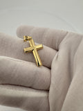 1.25” 14k Yellow Gold Square Cross 4.4mm Bail 1.3g