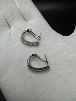 20mm 14k White Gold 1ctw VS/VVS Round & Baguette Lab Diamond Hoops 5.4g