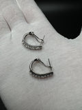 20mm 14k White Gold 1ctw VS/VVS Round & Baguette Lab Diamond Hoops 5.4g