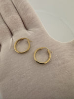 18mm 14k Yellow Gold Flat Edge Hoops 1.71g