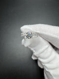 Size 7 14k White Gold 1.5ctw EGL Certified Lab Diamond Engagement Ring & Wedding Band. 1ct Round EGL Certified E VS2 Center & .5ctw E VvS2 Diamonds on Bands 4.0g