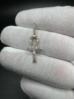 1.25” 10k Yellow Gold 1/2ctw Natural Diamond Ankh Pendant 4.5mm Bail 1.5g