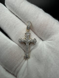 1.25" 10k Yellow Gold Cross 1/2ctw Natural Diamond Pendant 6.7mm Bail 2.43g