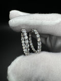 20mm Silver 3ctw E VS1 Lab Diamond Inside Out Hoops 4.4g